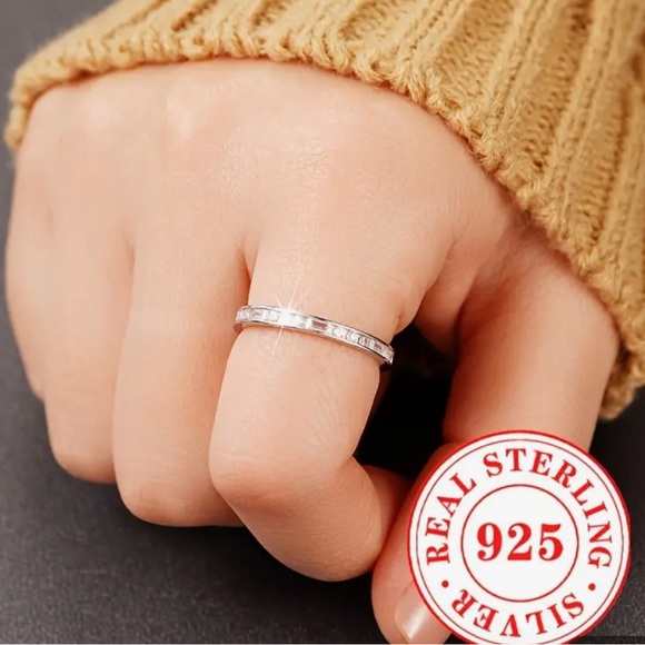 Round-Baguette Eternity Band, size 8 NWOT - Picture 3 of 7